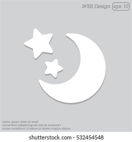 Web line icon. Moon and Stars