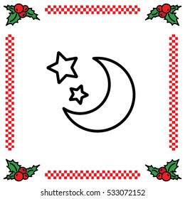 Web line icon. Moon and Stars