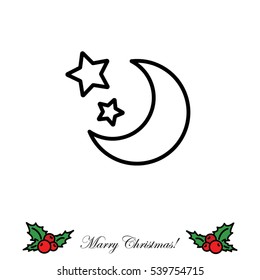 Web line icon. Moon and Stars