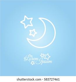 Web line icon. Moon and Stars