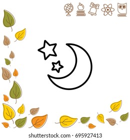 Web line icon. Moon and Stars