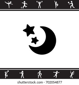 Web line icon. Moon and Stars
