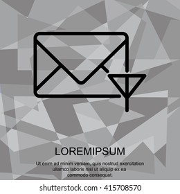 Web line icon. Network communication (envelope and antenna), message