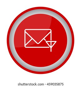 Web line icon. Network communication (envelope and antenna), message