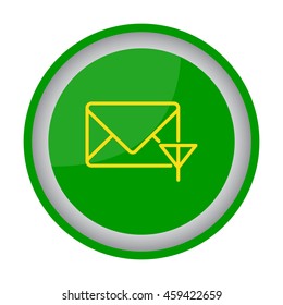 Web line icon. Network communication (envelope and antenna), message
