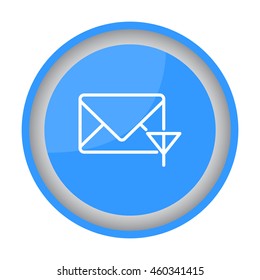 Web line icon. Network communication (envelope and antenna), message