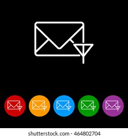 Web line icon. Network communication (envelope and antenna), message