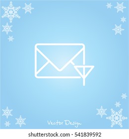 Web line icon. Network communication (envelope and antenna), message