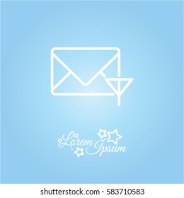Web line icon. Network communication (envelope and antenna), message