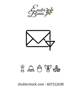 Web line icon. Network communication (envelope and antenna), message
