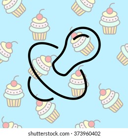 Web line icon. Nipple