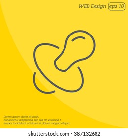 Web line icon. Nipple