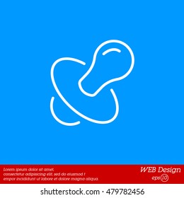 Web line icon. Nipple