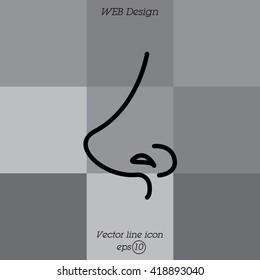 Web line icon. Nose
