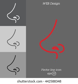 Web line icon. Nose