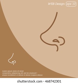 Web line icon. Nose