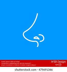 Web line icon. Nose