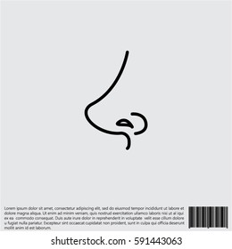 Web line icon. Nose
