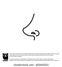 Web line icon. Nose