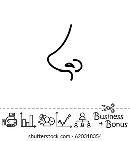 Web line icon. Nose
