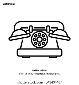 Web line icon. Old phone