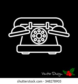 Web line icon. Old phone