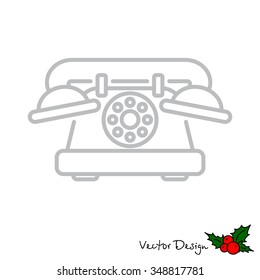 Web line icon. Old phone