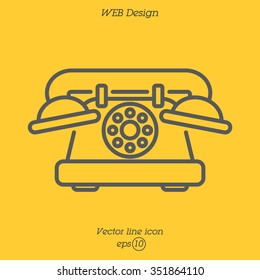 Web line icon. Old phone