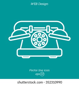 Web line icon. Old phone