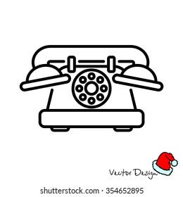 Web line icon. Old phone