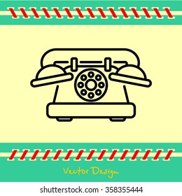 Web line icon. Old phone