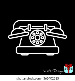 Web line icon. Old phone