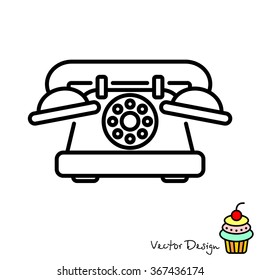 Web line icon. Old phone