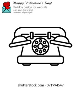Web line icon. Old phone