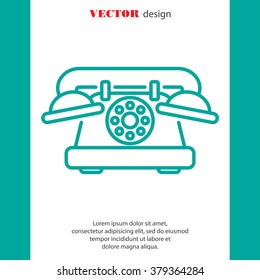 Web line icon. Old phone