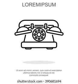 Web line icon. Old phone