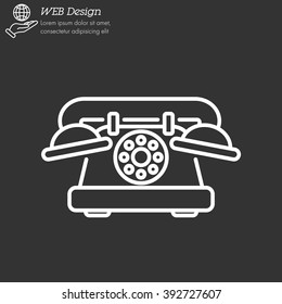 Web line icon. Old phone