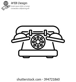 Web line icon. Old phone