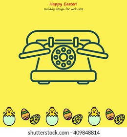 Web line icon. Old phone