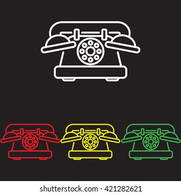 Web line icon. Old phone