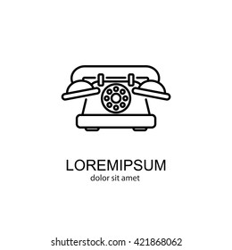 Web line icon. Old phone