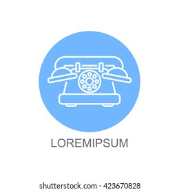 Web line icon. Old phone