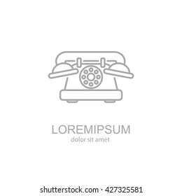 Web line icon. Old phone