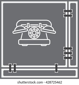 Web line icon. Old phone