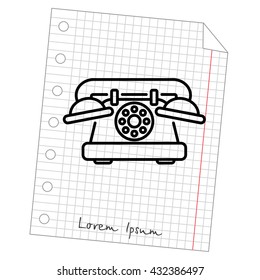 Web line icon. Old phone