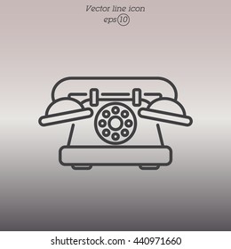 Web line icon. Old phone