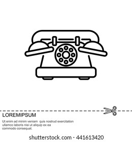 Web line icon. Old phone