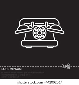 Web line icon. Old phone