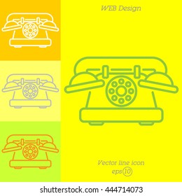 Web line icon. Old phone