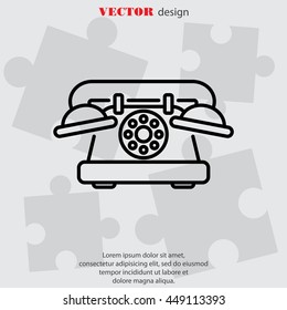 Web line icon. Old phone